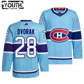 Montreal Canadiens Hockeydrakt Christian Dvorak 28 2022-23 Blå Reverse Retro 2.0 Adidas Authentic - Barn
